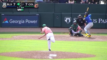 Jordyn Adams singles on a line drive to center fielder Lizandro Espinoza. Eduardo Garcia scores.