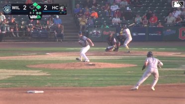 Catcher Reiner Herrera picks off José Anderson at 1st on throw to first baseman Riley Nelson.