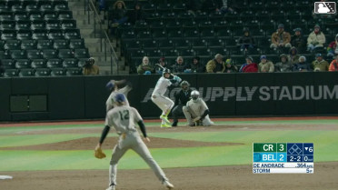 Cam Cannarella homers (1) on a fly ball to left field.