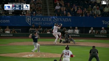 Danny Serretti singles on a line drive to center fielder Stuart Fairchild. Manuel Pena scores. Pavin Smith to 2nd.