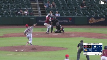 Caden Bodine singles on a line drive to left fielder Adam Fogel. Gregory Barrios scores.