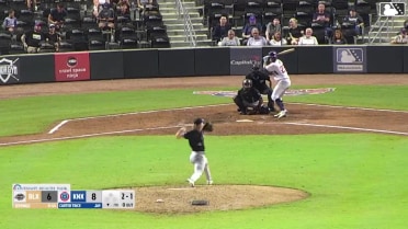 Carter Trice homers (11) on a fly ball to center field.
