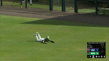 Jud Fabian makes two diving catches