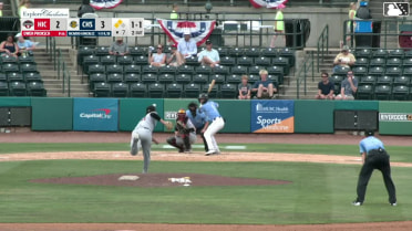 Catcher Cal Stark picks off Brailer Guerrero at 3rd on throw to third baseman Angel Arredondo.