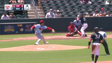 Kala'i Rosario homers (11) on a line drive to left field. Andrew Cossetti scores.