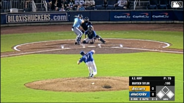 K.C. Hunt K's six over 6 1/3 scoreless innings