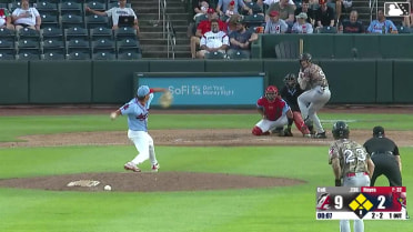 Caleb Cali out on a sacrifice fly to left fielder Won-Bin Cho. Charlie Pagliarini scores.