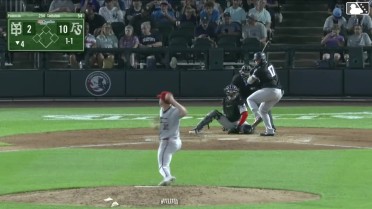 Manuel Palencia homers (1) on a fly ball to left field.