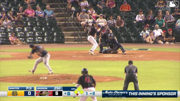 Camden Johnson out on a sacrifice fly to left fielder Jack Lines. Jhonayker Ugarte scores.