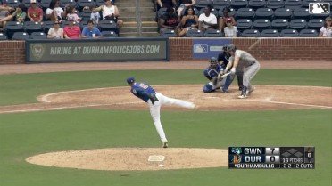 Sean Murphy lofts a single for Triple-A Gwinnett
