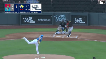 Gilberto Celestino singles on a line drive to left fielder Michael Stefanic. Aaron Zavala scores. Blaine Crim to 2nd.