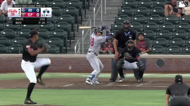 Trevor Hauver singles on a line drive to center fielder Bryce Johnson. Aaron Zavala scores. Diego Castillo to 3rd.