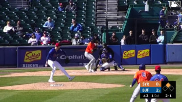 MJ Melendez doubles (3) on a sharp line drive to left fielder Carlos Mendoza. Hayden Senger scores.