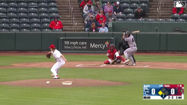 Trevor Austin singles on a soft line drive to left fielder Travis Honeyman. Max Holy scores.