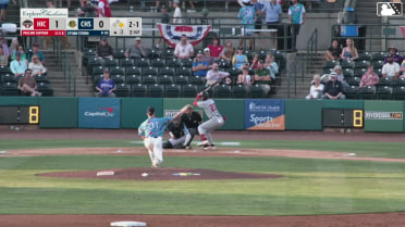 Paulino Santana triples (2) on a sharp line drive to left fielder Nicandro Aybar. Angel Arredondo scores.