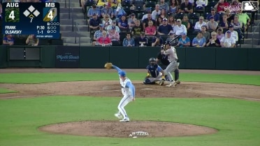 Joe Olsavsky homers (1) on a fly ball to left field.