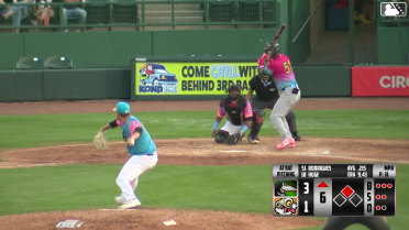 Victor Rodrigues doubles (5) on a line drive to left fielder Myles Naylor. Cameron Decker scores.