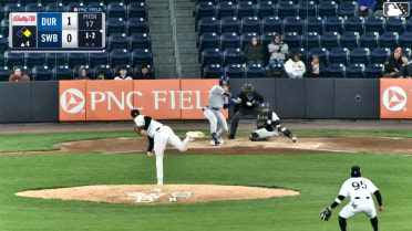 Jacob Melton out on a sacrifice fly to center fielder Jasson Domínguez. Dom Keegan scores.