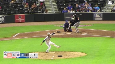 Jordan Groshans homers (15) on a line drive to left center field.