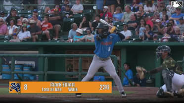 Clark Elliott homers (8) on a fly ball to right field. CJ Rodriguez scores.