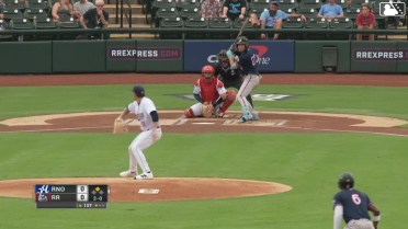 Demetrio Crisantes singles on a ground ball to center fielder Jarred Kelenic. LuJames Groover scores. Demetrio Crisantes to 2nd.