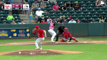 Garrett Spain triples (1) on a sharp line drive to center fielder Chase Davis. Billy Amick scores.