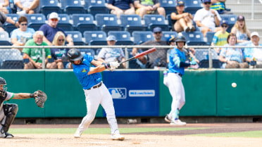 Austin St. Laurent singles on a ground ball to shortstop Kaeden Kent. Brandon Eike scores.