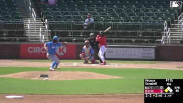 Dylan Campbell out on a sacrifice fly to right fielder Eddie Micheletti Jr. Jordan Sprinkle scores.
