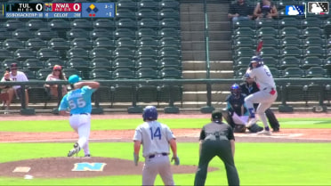 Jake Gelof singles on a line drive to right fielder Alberto Rodriguez. Elijah Hainline scores.