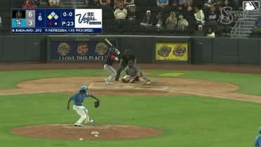 Nelson Rada singles on a line drive to center fielder Henry Bolte. Christian Moore scores.