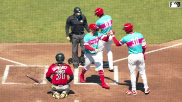 Reds outfielder Austin Hays crushes a home run 