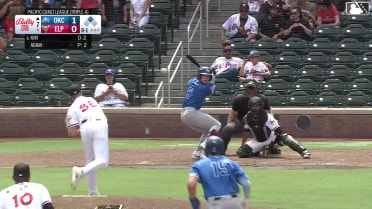 Hyeseong Kim singles on a ground ball to center fielder Mason McCoy. Matt Gorski scores.