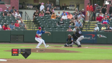 Pablo Guerrero homers (3) on a fly ball to center field.