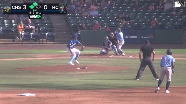 Alberth Palma doubles (9) on a line drive to center fielder Jonathan Martinez. Jose Monzon scores. Felix Cotes scores.