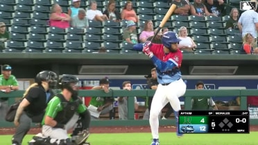 Emil Morales launches his second homer of the night