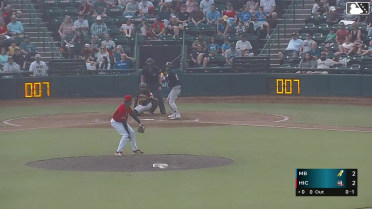 Alexis Hernandez out on a sacrifice fly to right fielder Marco Argudin. Edward Vargas scores.