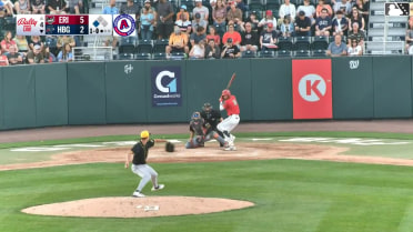 Kervin Pichardo out on a sacrifice fly to left fielder Justice Bigbie. Leandro Pineda scores.