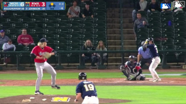 Justin Johnson doubles (2) on a sharp fly ball to right fielder Kala'i Rosario. Connor Scott scores.