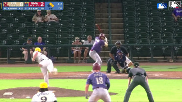 Marcus Lee Sang singles on a line drive to left fielder Spencer Nivens. Corey Joyce scores. Luke Hanson to 2nd.