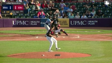 Vincent Perozo singles on a ground ball to center fielder Seth Stephenson. Jose Ramos scores.