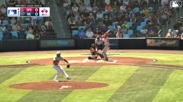 Kevin Fitzer singles on a sharp line drive to right fielder Jakey Josepha. Tanner Thach scores. Robert Calaz to 2nd.