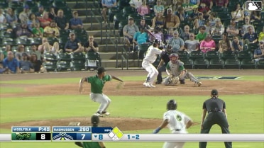 Connor Rasmussen singles on a line drive to right fielder Dalton McIntyre. Roni Cabrera scores. Daniel Lopez to 3rd. Connor Rasmussen to 2nd.