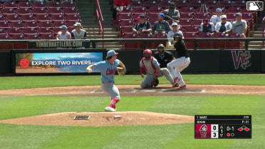 Juan Baez doubles (2) on a line drive to right fielder Luis Pino. Josh Adamczewski scores. Tayden Hall to 3rd.