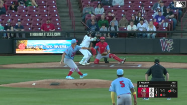 Andrew Fischer out on a sacrifice fly to center fielder Tai Peete. Braylon Payne scores.