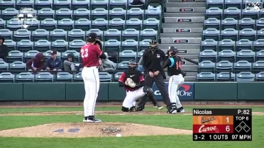 Kyle Nicolas gets his third strike out in six innings