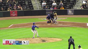 Jordan Sprinkle singles on a line drive to center fielder Andy Garriola. Drake Logan scores. Jorge Corona to 2nd.