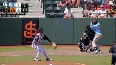 Ryan Picollo singles on a sharp line drive to left fielder Broedy Poppell. Dustin Crenshaw scores.