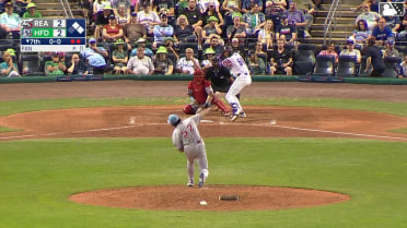 Kyle Karros doubles (1) on a line drive to right fielder Bryson Ware. Zach Kokoska scores. Andy Perez to 3rd.