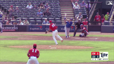 Matt Mervis hammers a two-run homer to center field