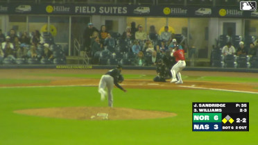Jett Williams doubles (3) on a line drive to left fielder Fernando Peguero. Jacob Hurtubise scores. Luis Lara scores.